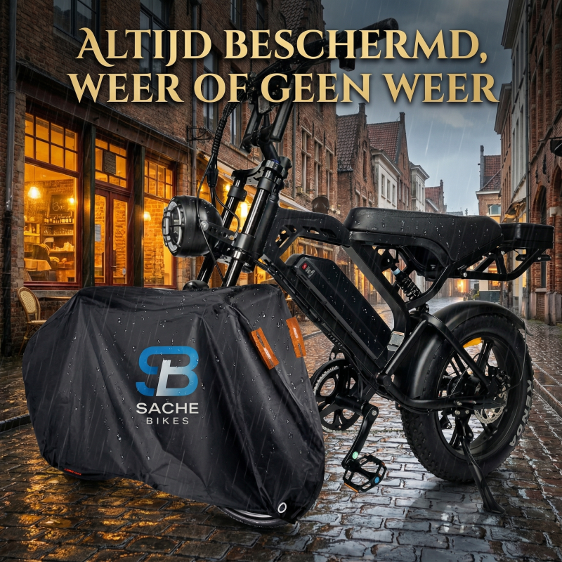 Sache Bikes Regenhoes Fatbike – Optimale bescherming voor je fiets - Regenhoes Scooter - Sache Bikes Regenhoes – Waterproof Bike Cover voor Optimale Bescherming | Outdoor & Indoor Fiets Hoes met Reflectie