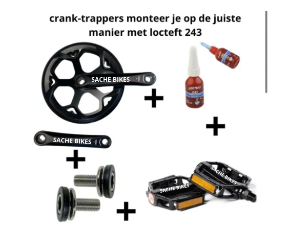 Crankset + Trappers + Crankbouten + locteft 243