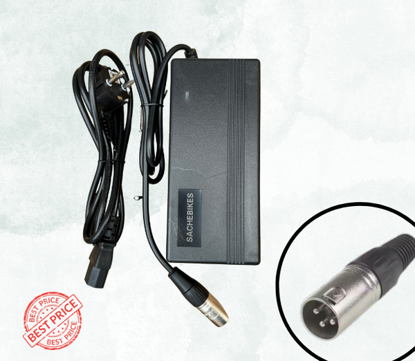 Oplader voor E-bike - Voor 48V Accu's - 54,6V - 1,8A - 100W - XLR 3-pin - Zwart - voor merken zoals knaap, troy, Diablo