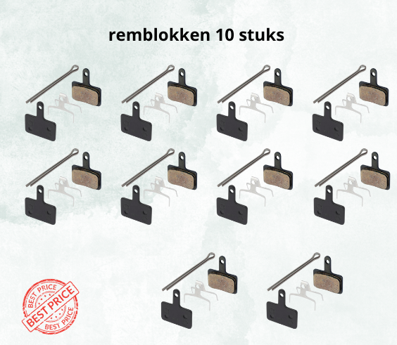 E-bike fiets 10x remblokjes voor ouxi fatbike V8 2.0 - H9 en V20 incl. splitpen -mechanische remblokken en overige merken